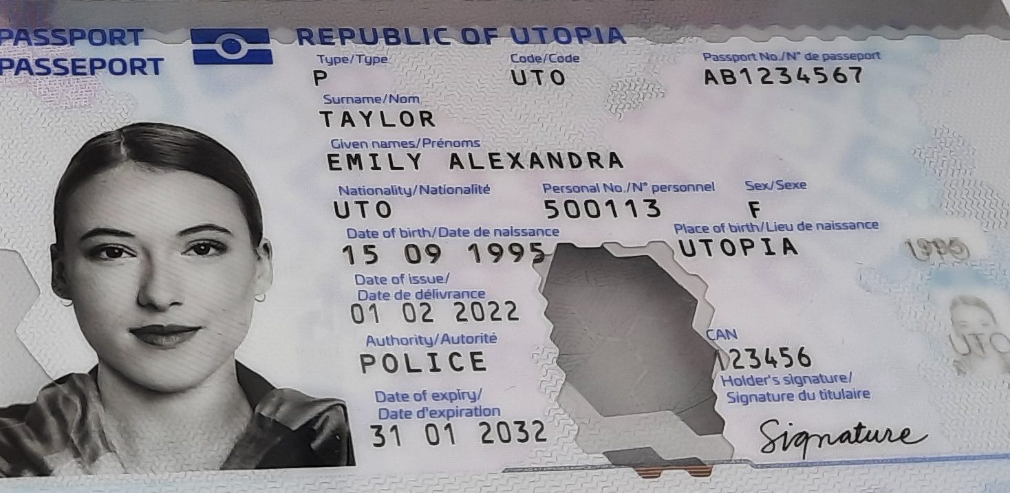 Main Passport Page Photo